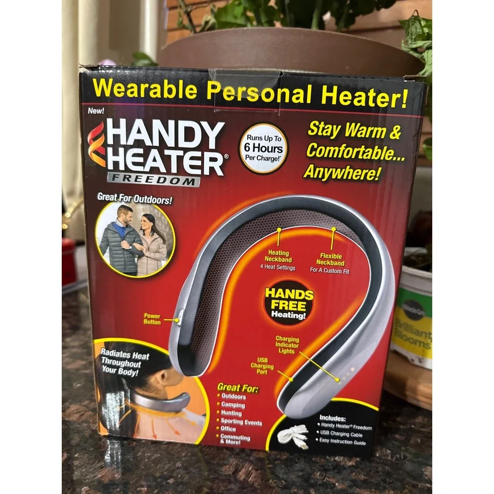 NEW RECHARGABLE Ontel Handy Heater Freedom Neck Wearable Personal Heater USB